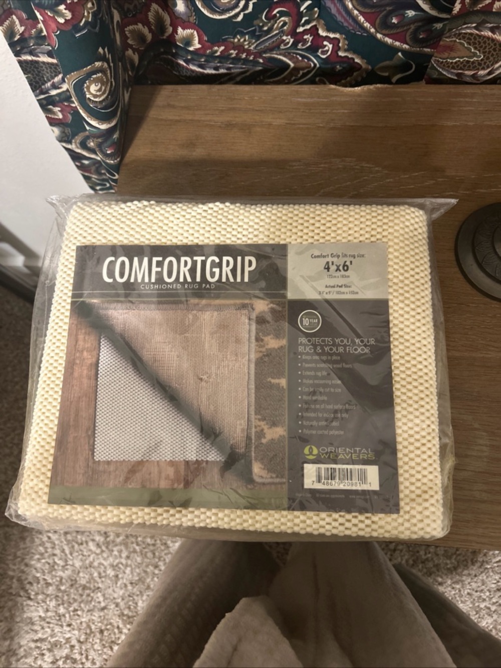 ComfortGrip Cushioned Rug Pad - Cream 4"x6"